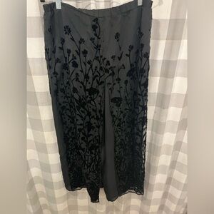 Ronni Nicole Elegant Black Velvet Wide leg Pants